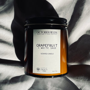 Amber Glass Candle - Grapefruit + White sage 西柚 + 白鼠尾草