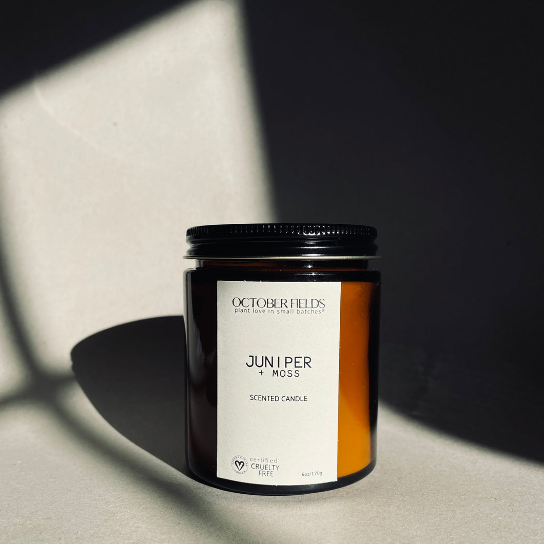 Amber Glass Candle - Juniper + Moss 杜松 + 苔蘚