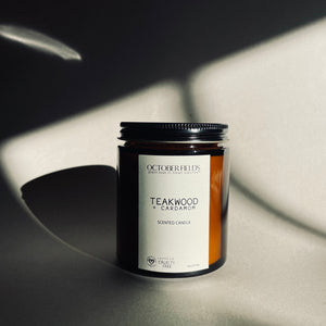 Amber Glass Candle - Teakwood + Cardamom 柚木 + 荳蔻